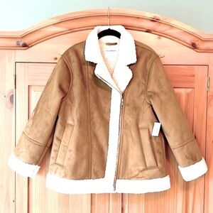 🌟HP🌟Old Navy Faux-Suede Sherpa-Lined Moto Jacket